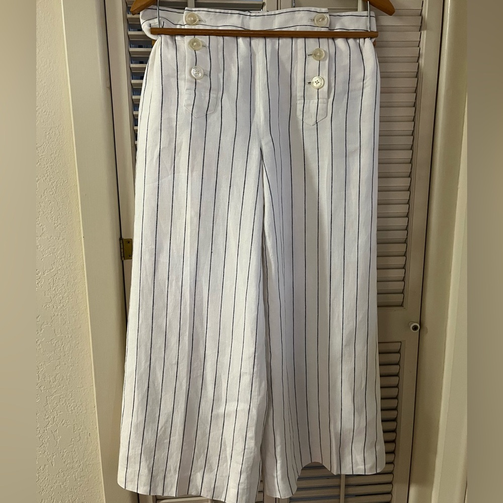 Ralph Lauren White and Black Striped Sailor Trousers